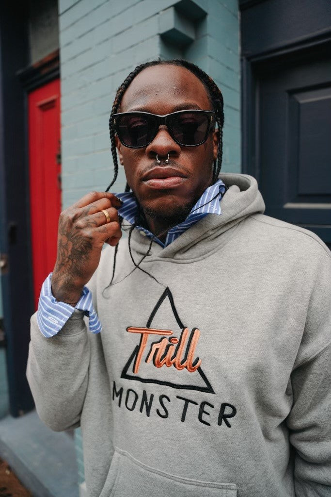 Classic TrillMonster Custom Gray Branded Hoodie