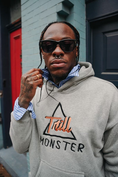 Classic TrillMonster Custom Gray Branded Hoodie