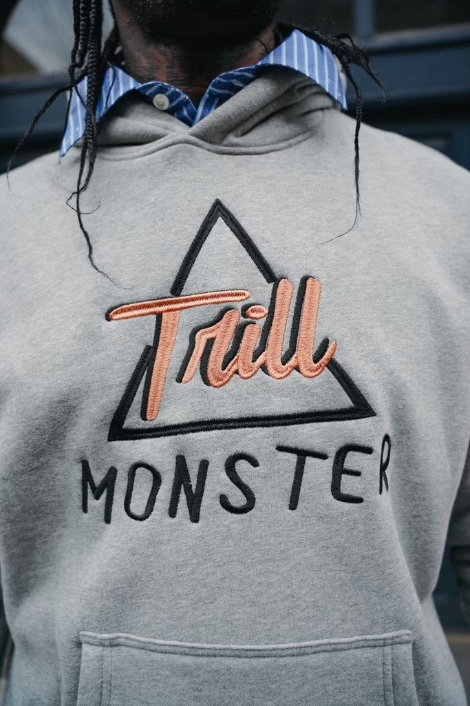 Classic TrillMonster Custom Gray Branded Hoodie